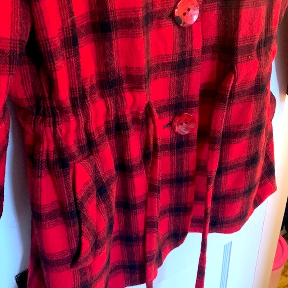 Women’s red and black plaid wool jacket, size 14 - Picture 6 of 7